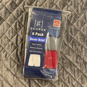 Brand New George 6pack boxer briefs gray red blue black